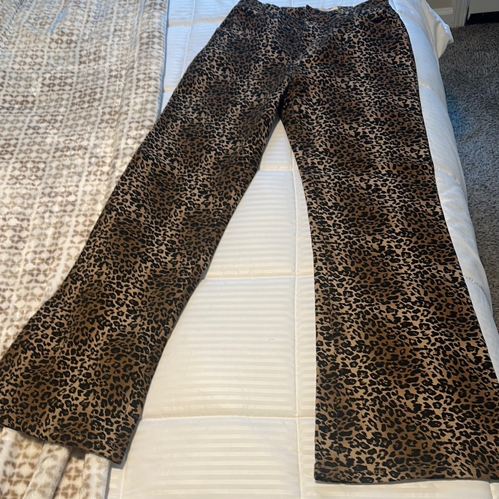 Leopard Print Boot Cut Jeans